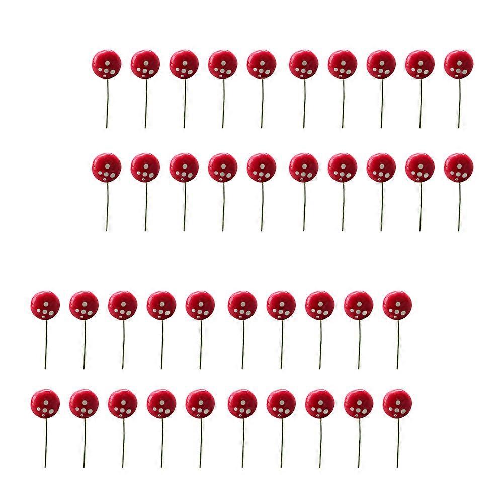 Funny Miniature Mushroom Craft 40Pcs Adorable Design Great For Kids Of Party Decoration Red Color Size L
