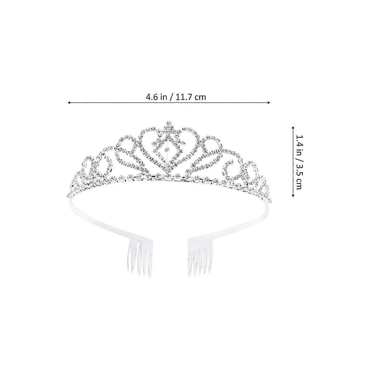 Rhinestone Headband Crown for Wedding Bride 4Pcs Tiara Set