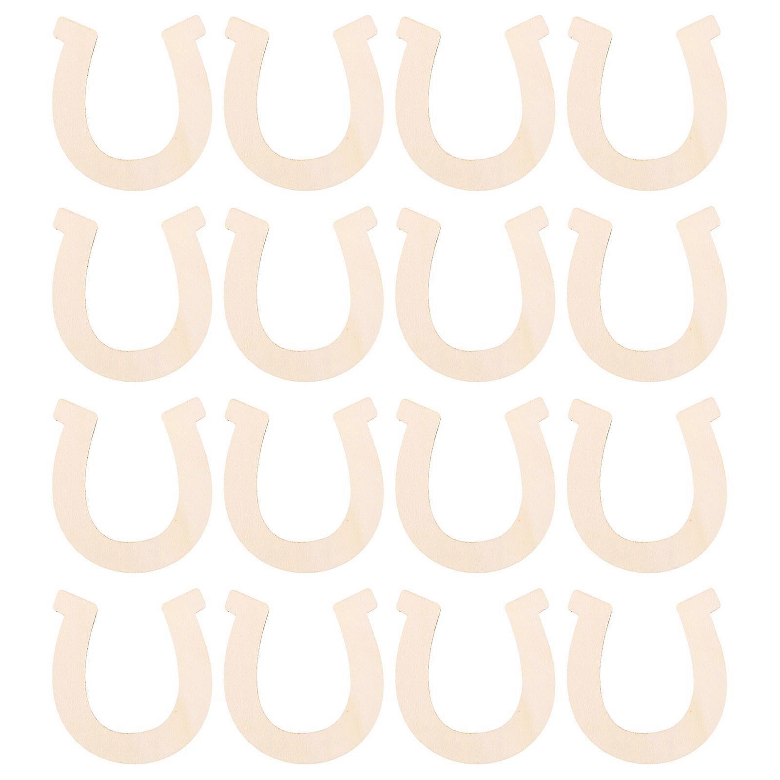 Wood Slices Horseshoe Shape for DIY Decoration 96Pcs Unpainted Wooden Cutouts