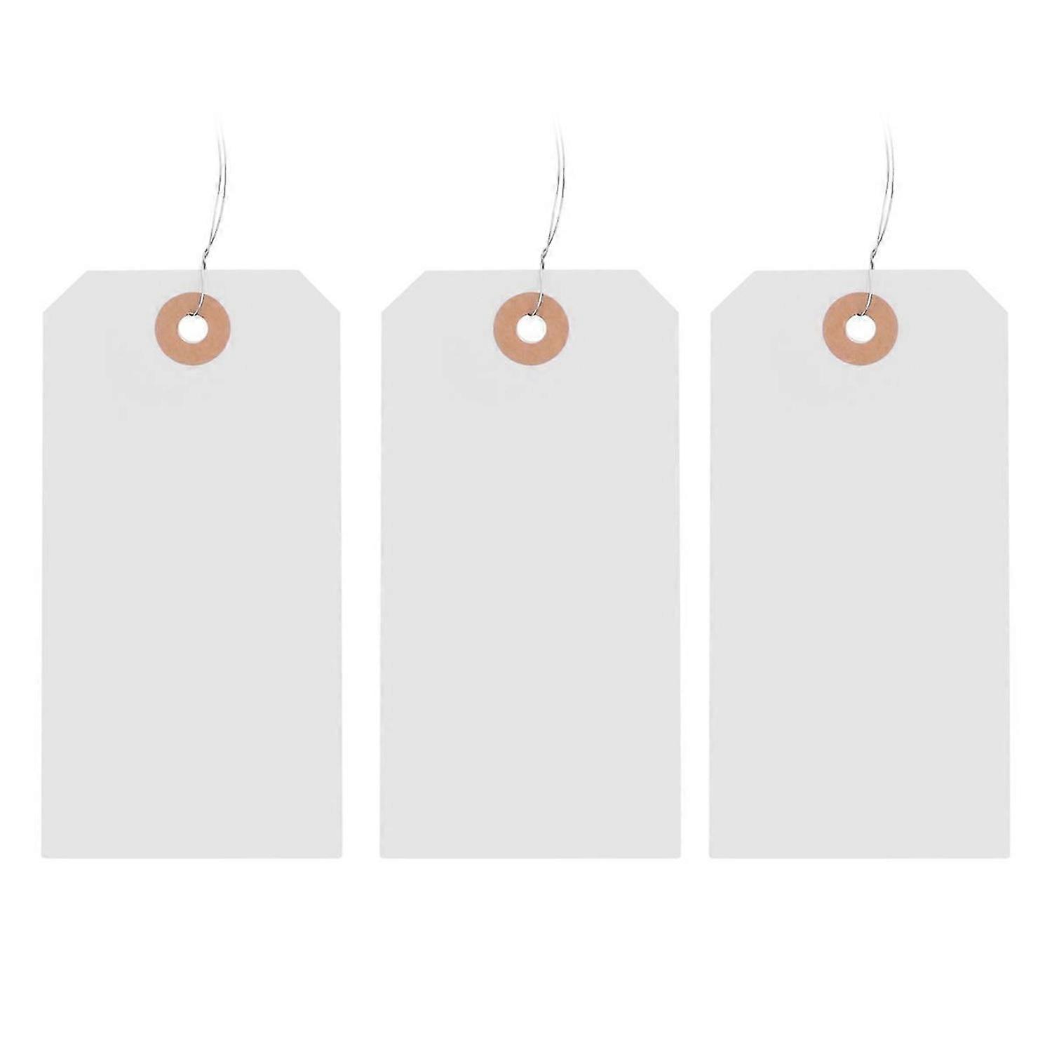 125 Pcs Hang Tags with Reinforced Eyelet and Wire, Pre-Attached Wire Cardboard for Labeling Price 4