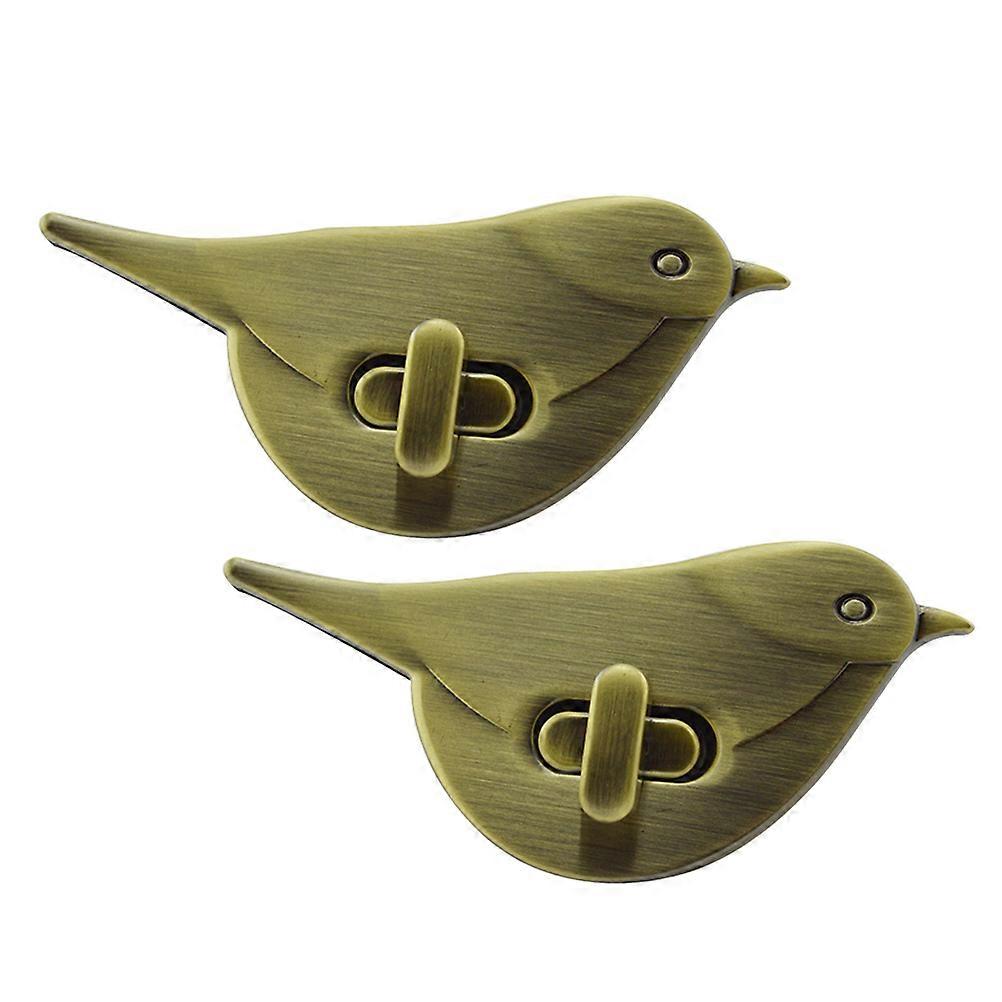 Lock Clutch Bird Design Purse Closure Turn Lock for Bag Use 2Pcs Bronze