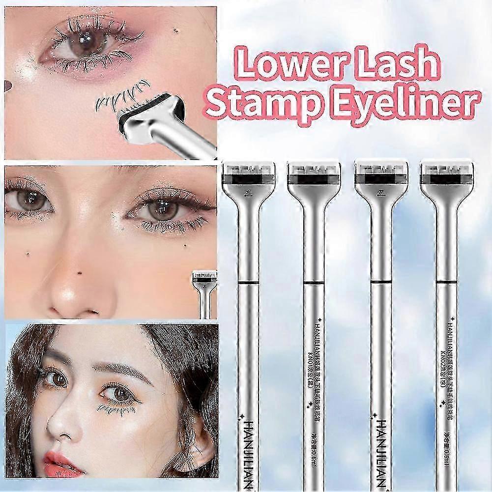 2-in-1 Eyelash Stamp Kit with Waterproof Eyeliner for Smudge-Free Lower Lashes