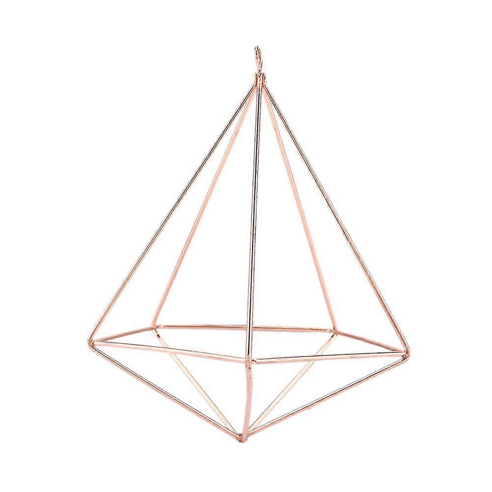 Freestanding Hanging Geometric Plant Stand Flower Hanger Moss Fern Plant Decor (Rose Gold)