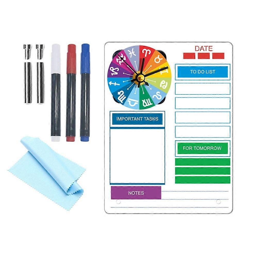 Acrylic Vertical Calendar Board Wall Clock, Colorful Home Office Planner for Tasks & Appointments, 12-Month Organization Tool, Compatible with Refill