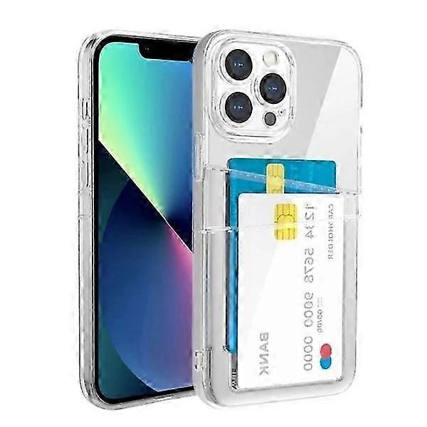 Shockproof Transparent Case for iPhone 12 with Card Holder, Designed for UK Users' Daily Needs