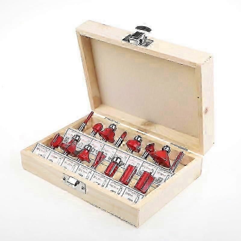 15pcs Router Bit Set 6mm Shank for CNC Tungsten Solid Cutter