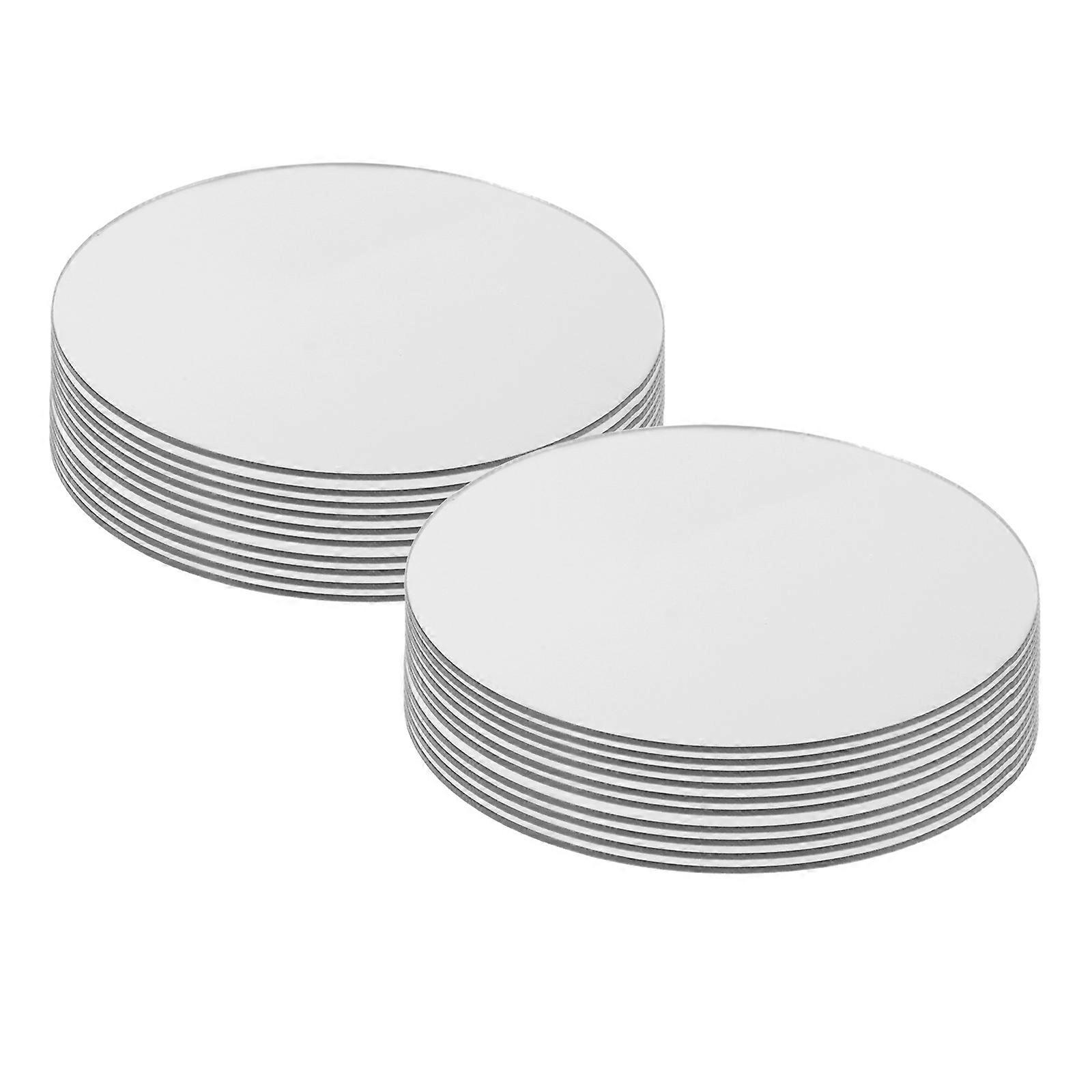 Silver Acrylic Small Round Mirror for Decoration 100Pcs Mini Mirror Tiles