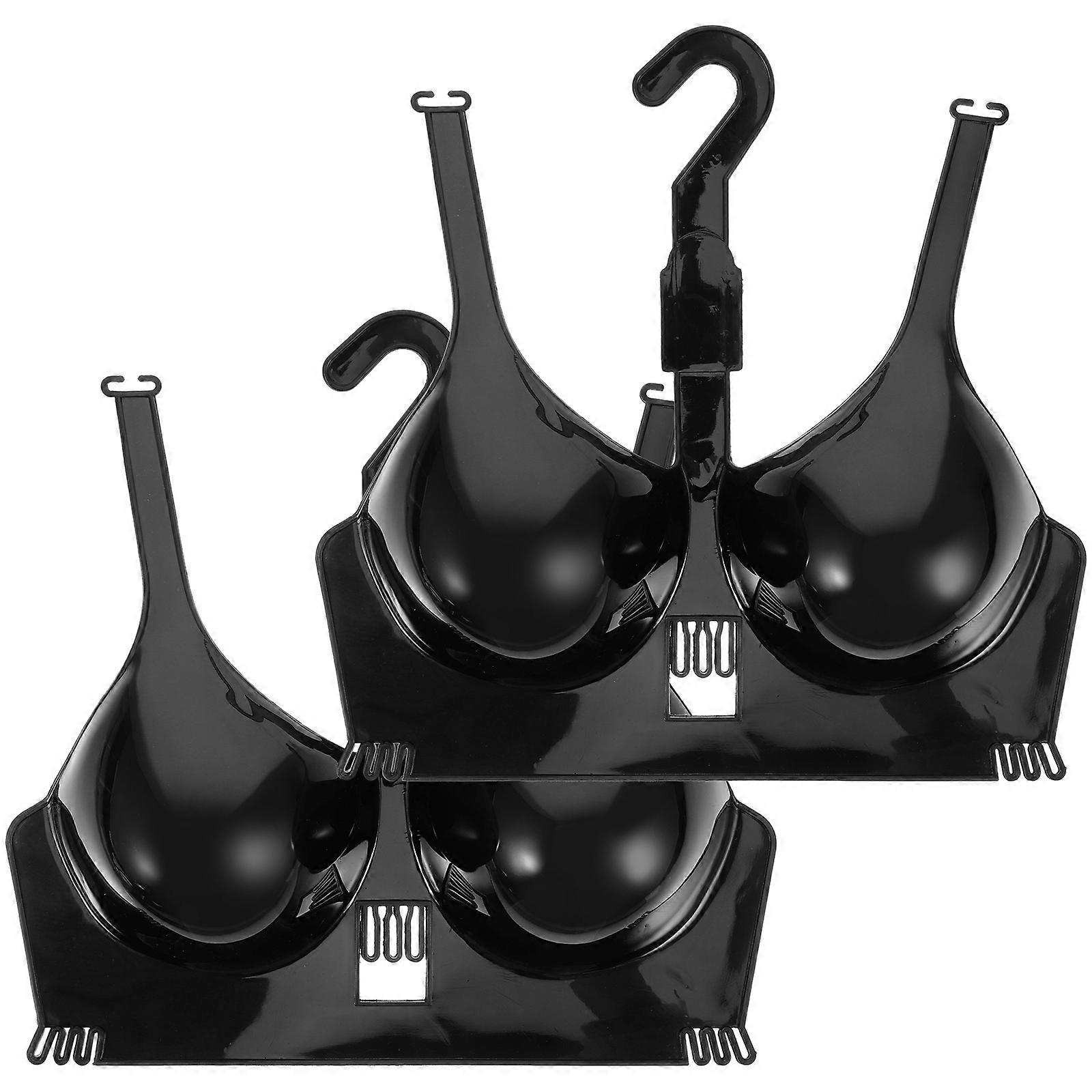 Bra Display Mannequin with Hanger for Underwear Shop 4Pcs Plastic Black