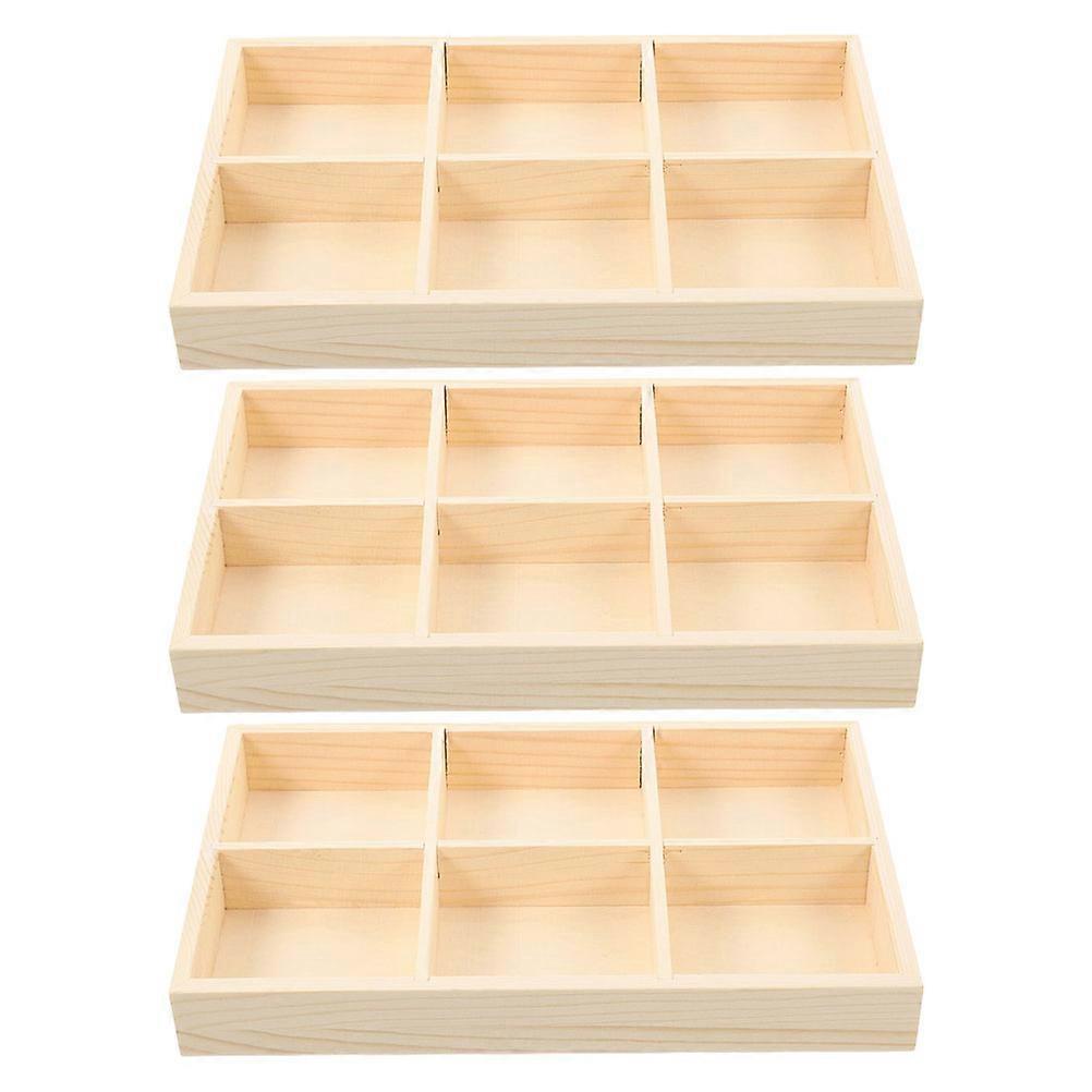 Wooden Organizer Box For Desk And Office Use With Solid Light Yellow Finish And 12-Pcs Storage Compartments