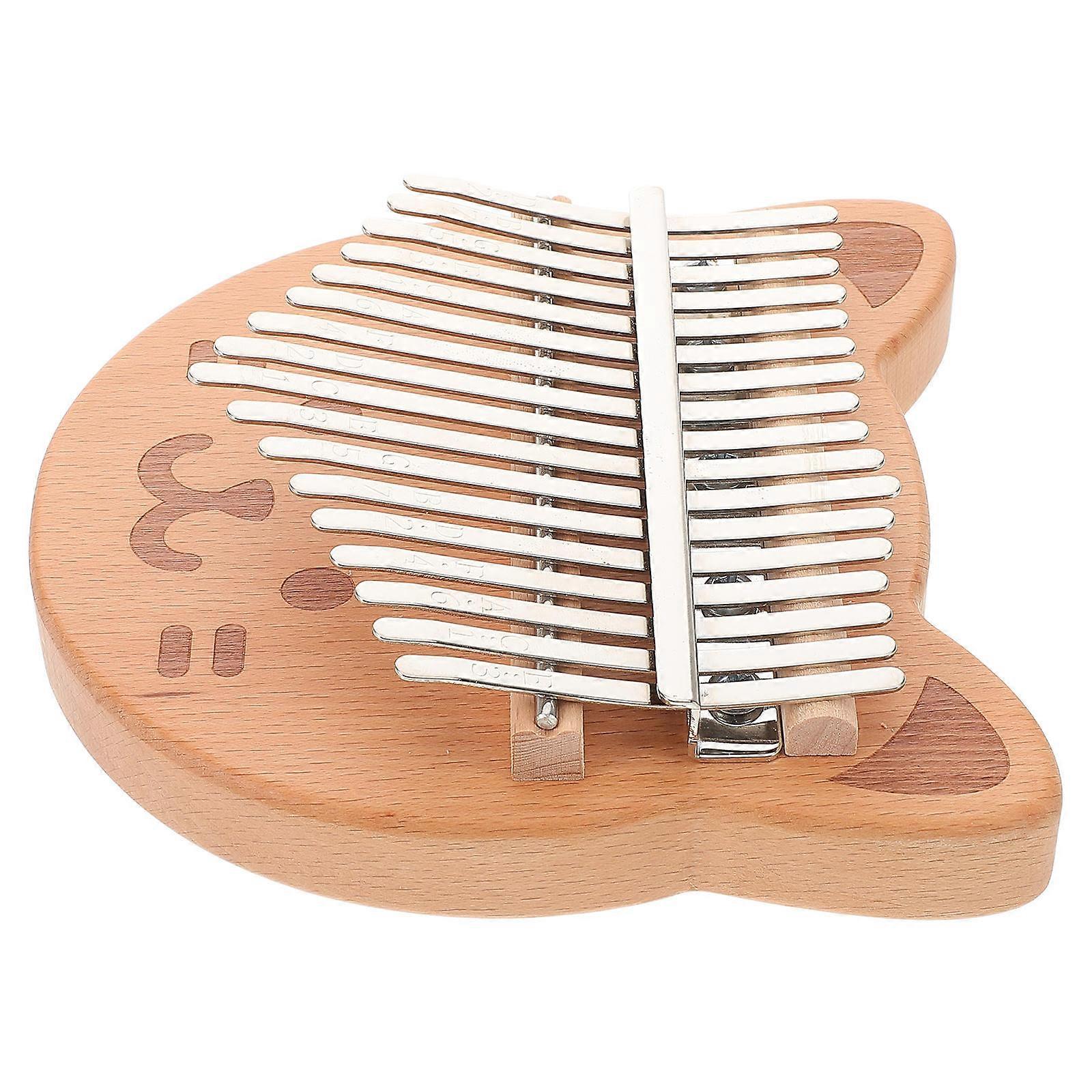 Thumb Piano Musical Instrument 3Pcs Portable Wooden Easy To Play For Beginners Light Brown Rectangular Design Sound Versatility
