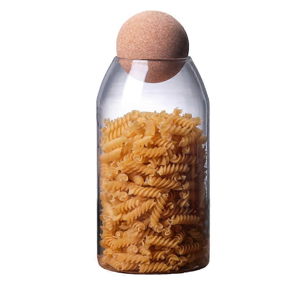Glass Food Storage Container with Cork for Households 1200ml Multi Color Organize Food 1Pack