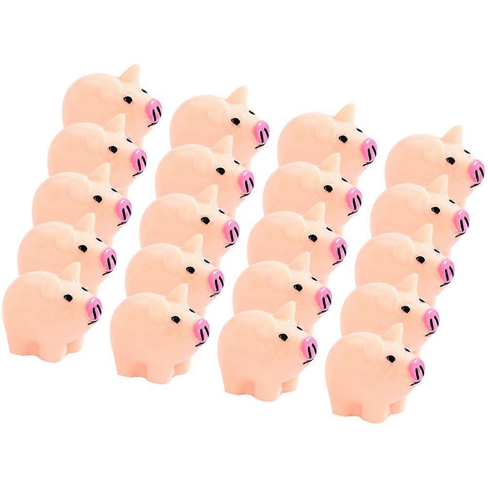 Mini Resin Pig Miniature Piggy Statue Desktop Decoration 80Pcs