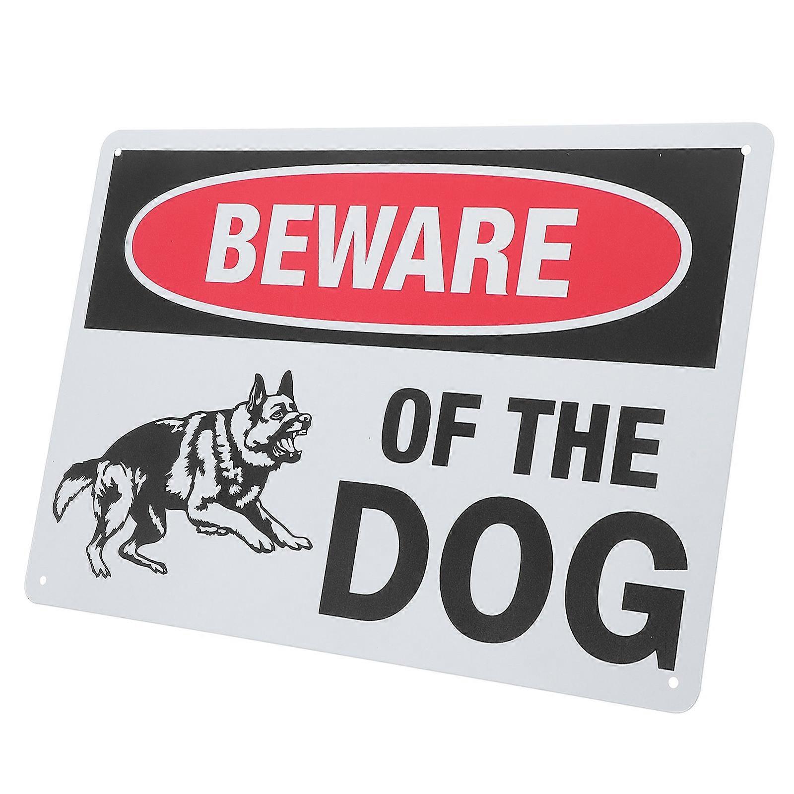 Dog Warning Sign Vintage Iron Plaque for Home Use 2Pcs for Garden and Yard