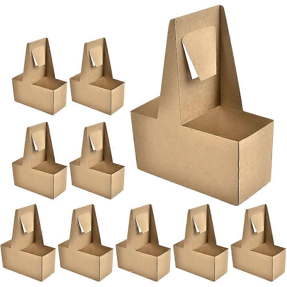 Paper Drink Carrier 50 Pcs Coffee Holder For General Consumers 18x14.5 CM Size Sturdy Structure For Takeout Convenience