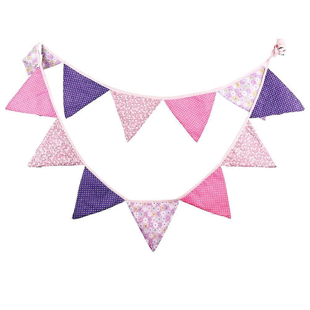 Triangle Pennant Garland Banner Cotton for Party Decoration 3Pcs Colorful Flags