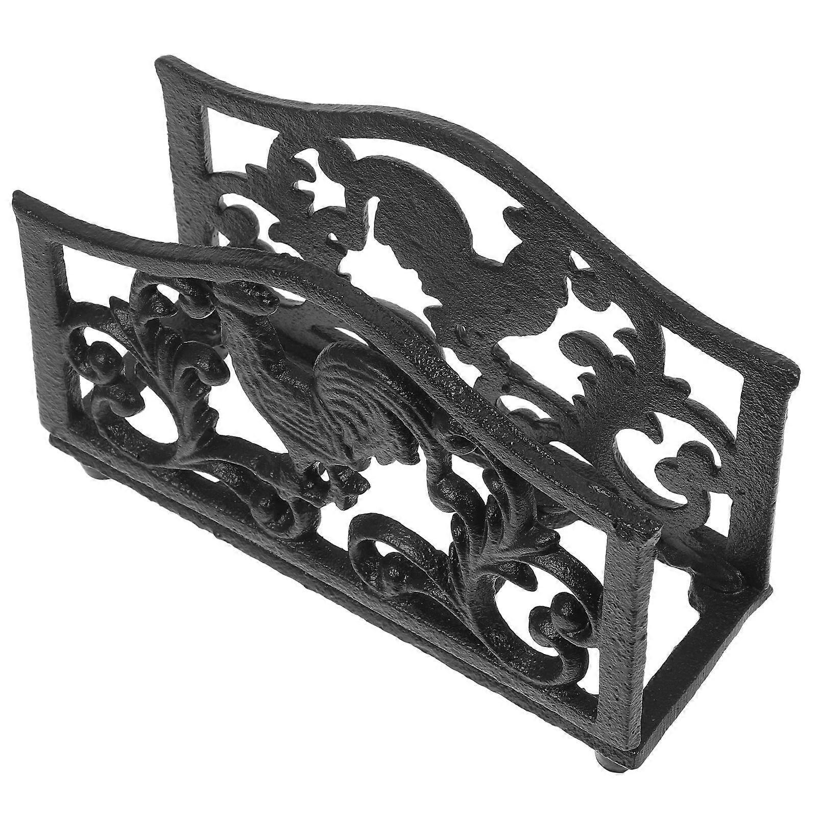 Vintage servettställ i imitation rostfärg för näsdukar, förvaring för restaurang, hotell, hemmabruk, rektangulär form, 17 x 10 x 7 cm, 1-pack