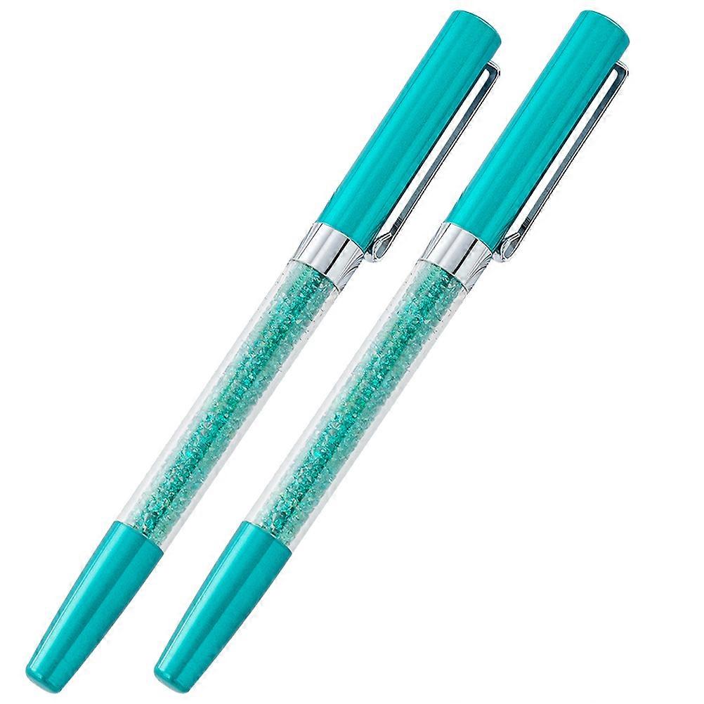 Pen with Clip Crystal Metal Case for Writing 4Pcs Blue Business Set