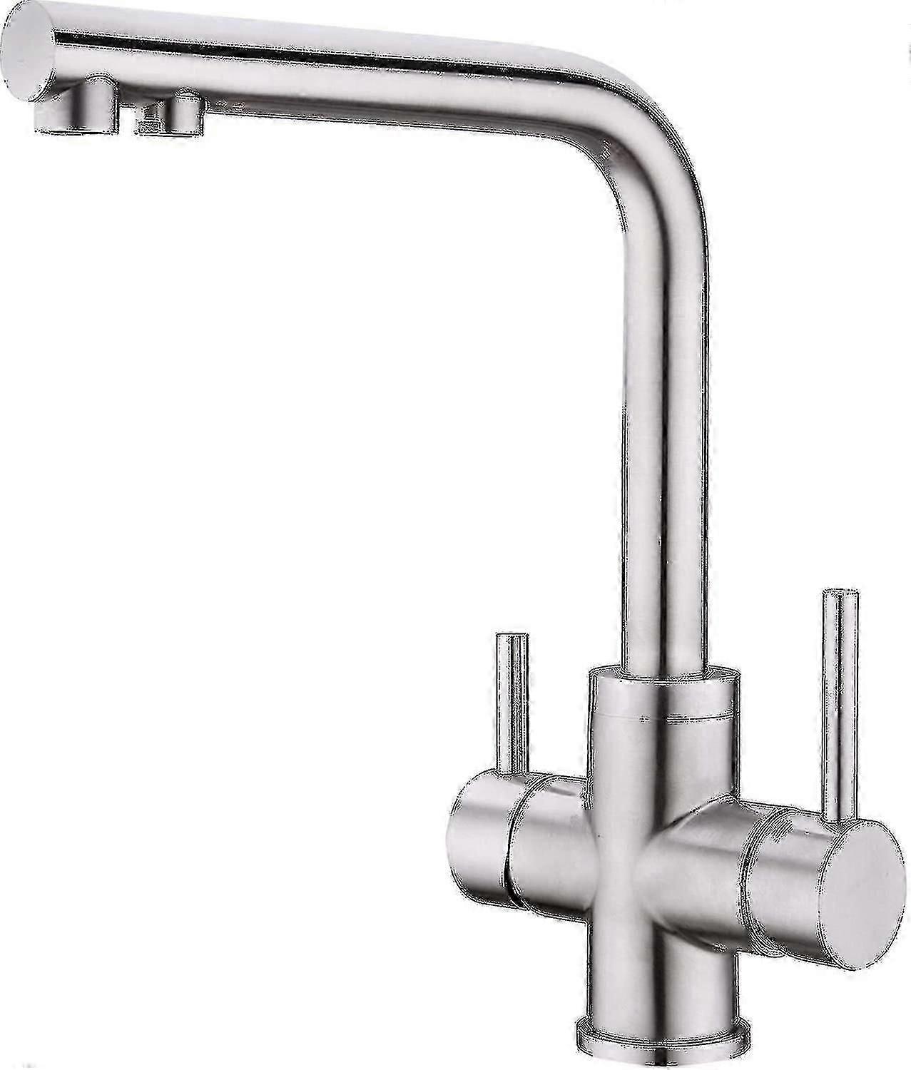 3 Way Kitchen Faucet, 360 Rotatable Kitchen Faucet, 3 In 1 Water Filter Mixer, Stainless Steel Sink Faucet, Drinking Water Faucet With 2 Lev