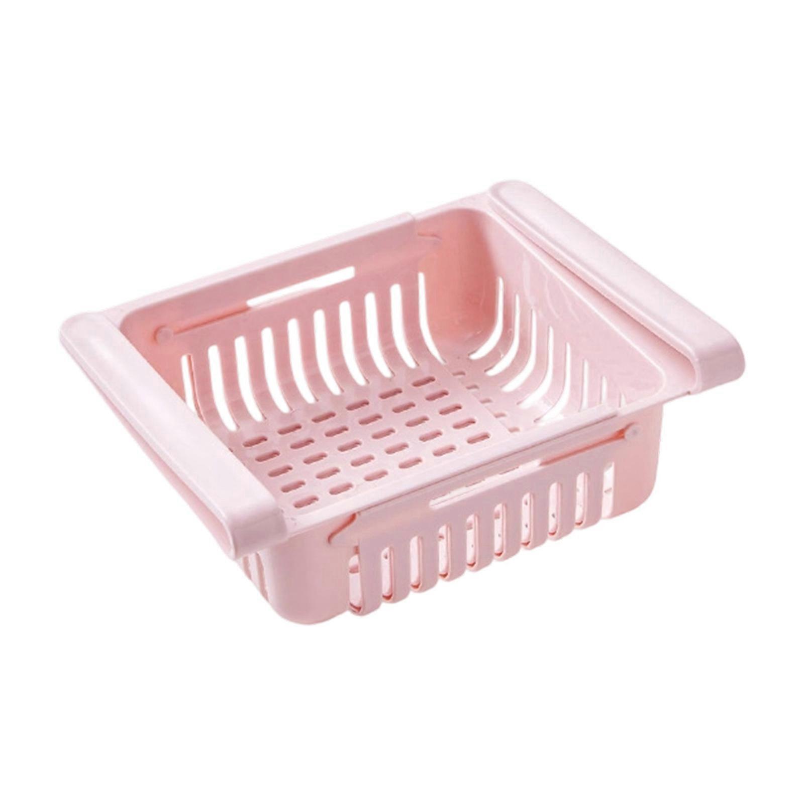 Scalable refrigerator storage basket  Pink