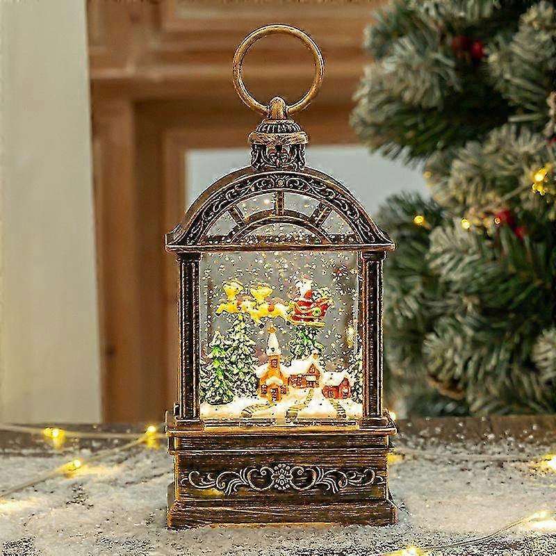 Julepynt krystallkule lysende lampe bærbar snølampe Juledekorasjon på skrivebordet