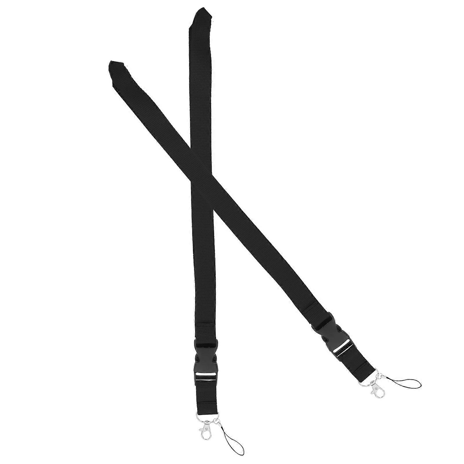 Cell Phone Lanyard 2Pcs Phone Strap Attachment For Families Daily Use Comfortable Black Durable Lanyard