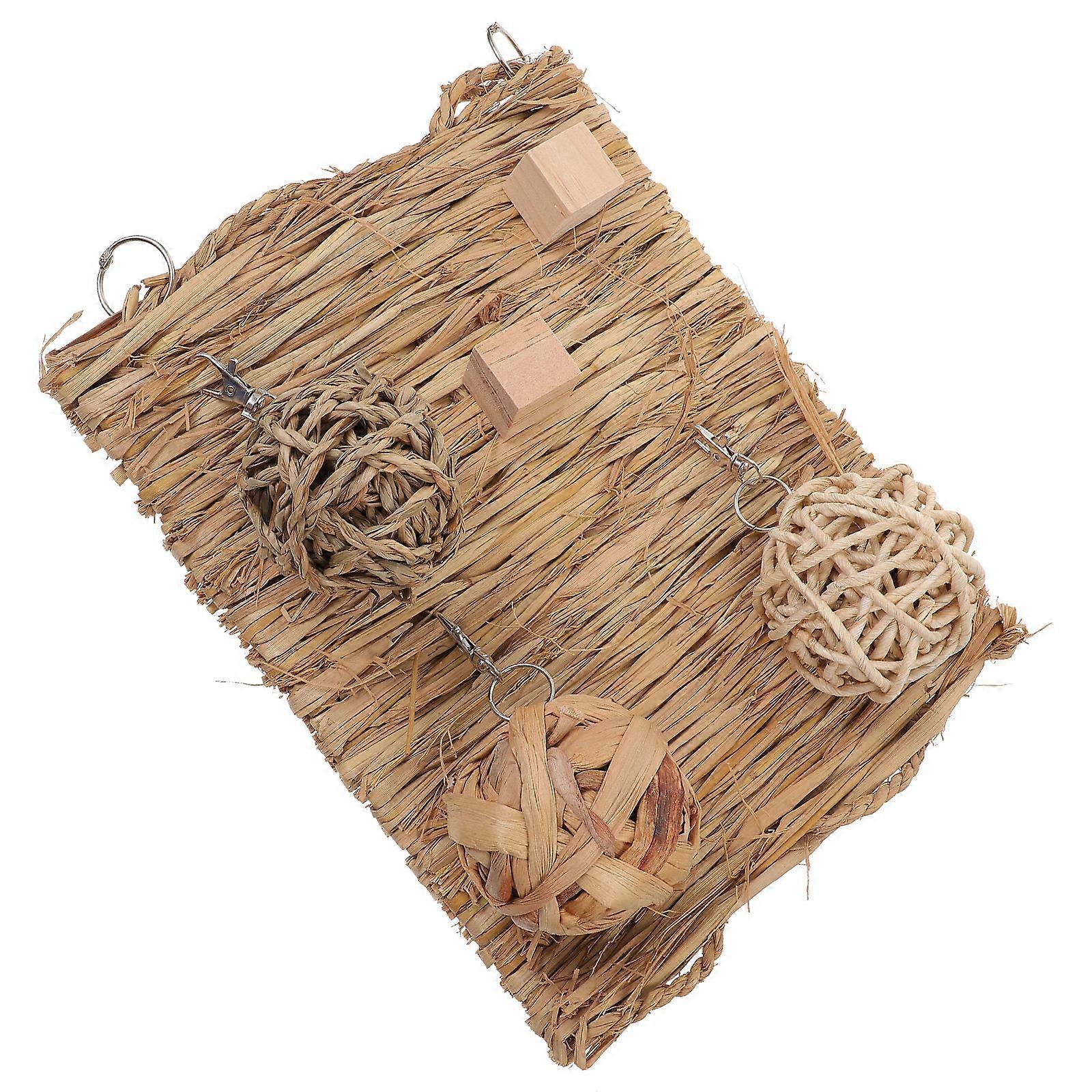 Rabbit Straw Mat Small Animal Sleeping Pad for Resting 1Set