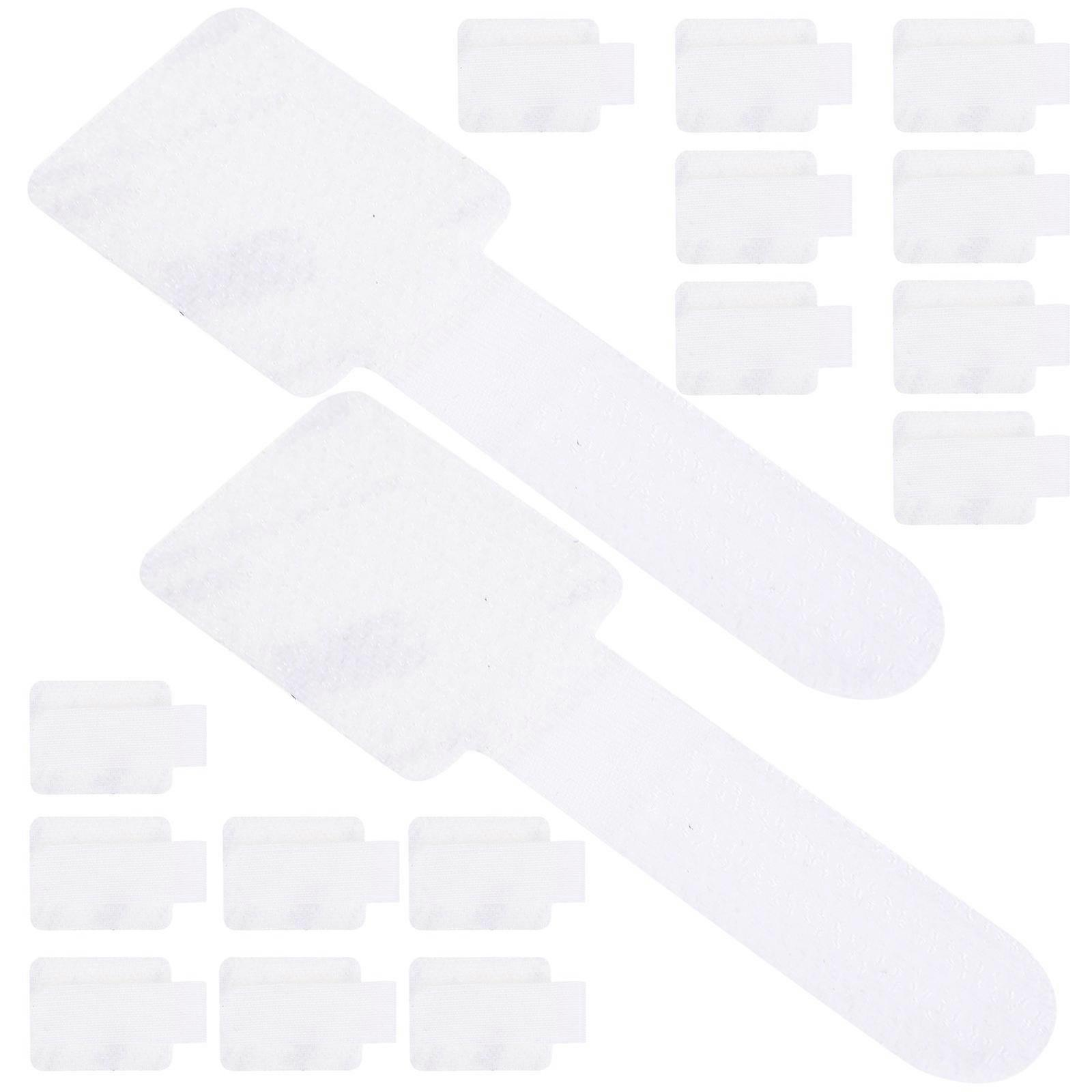 Adjustable Adhesive Cable Ties White Cloth for Cable Organizing 100Pcs