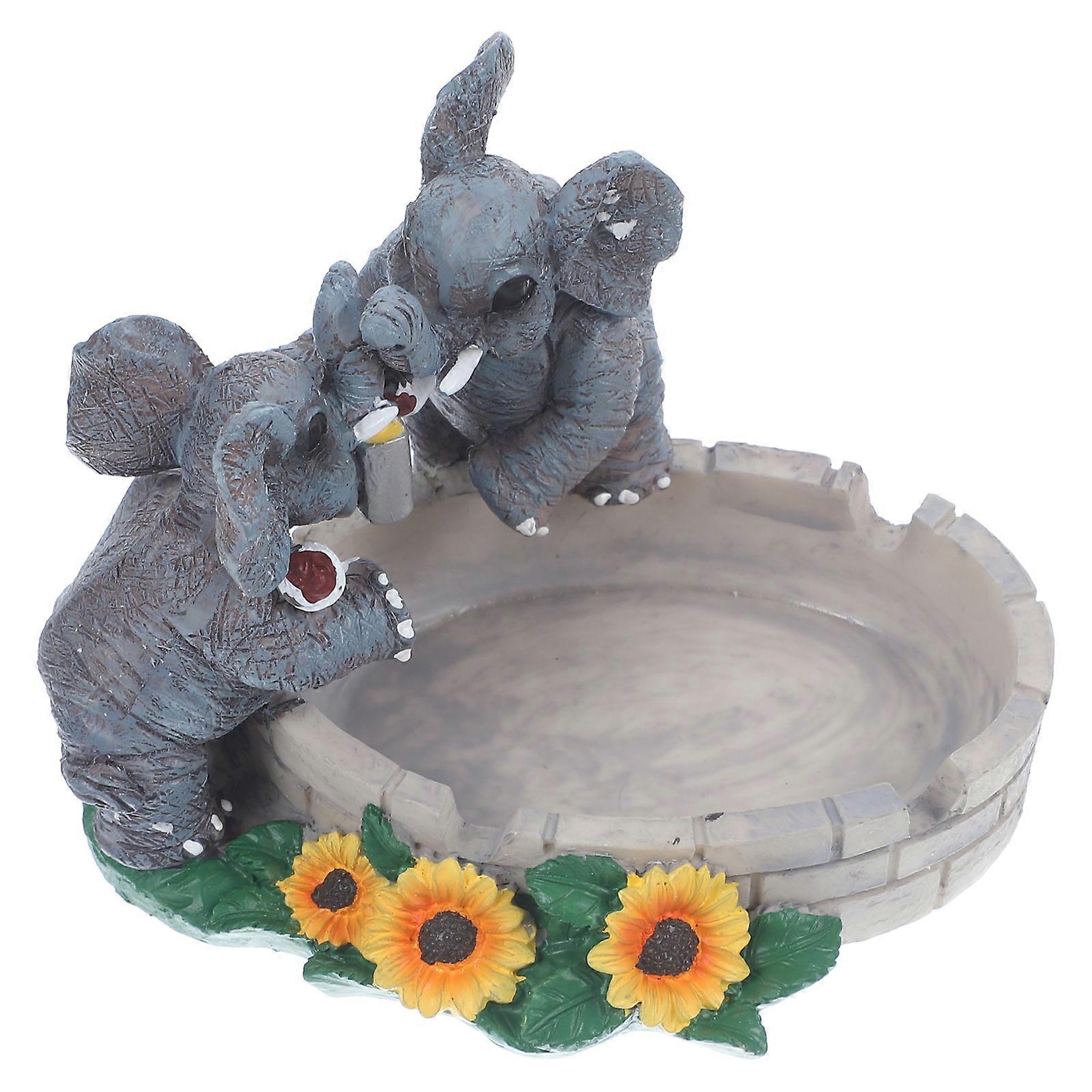 Cartoon Elephant Ashtray Resin for 3Pcs Multi-Functional Indoor Use