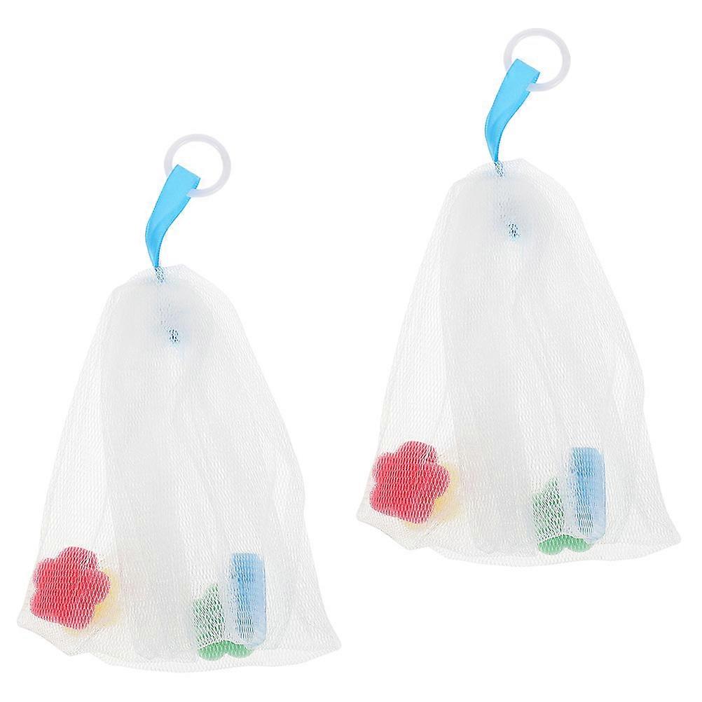 Face Cleansing Foaming Nets for Soap Saving 2Pcs White Pe Foam Bags