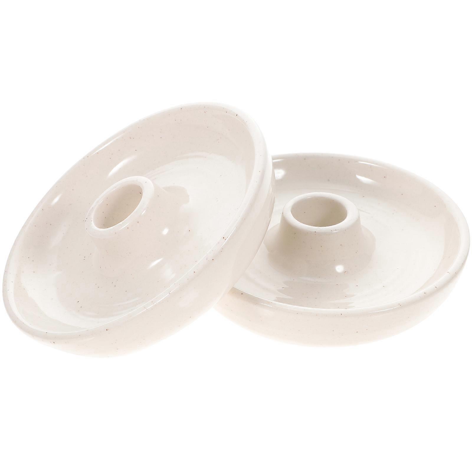 Round Ceramic Candle Holder for Decor Use 6Pcs Candlestick Holder