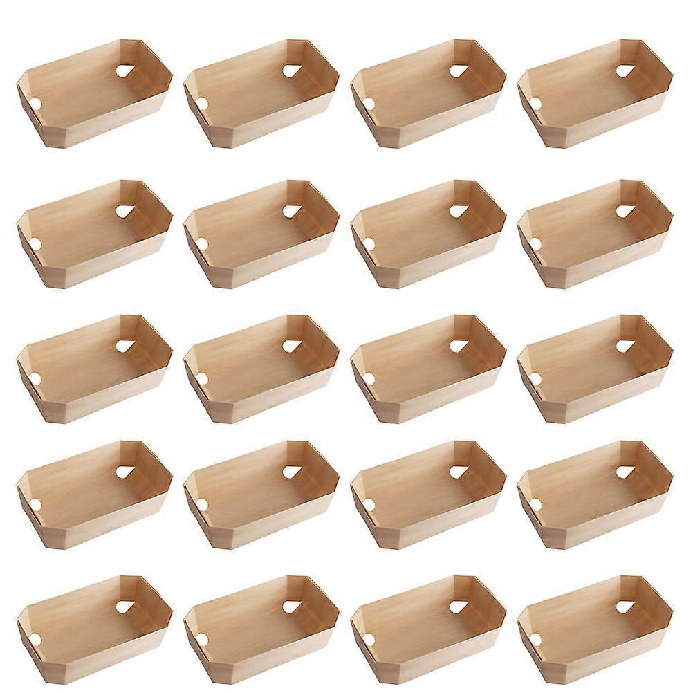 Bread Packing Boxes 20Pcs Beige Bread Baskets Eco Friendly Wood Storage