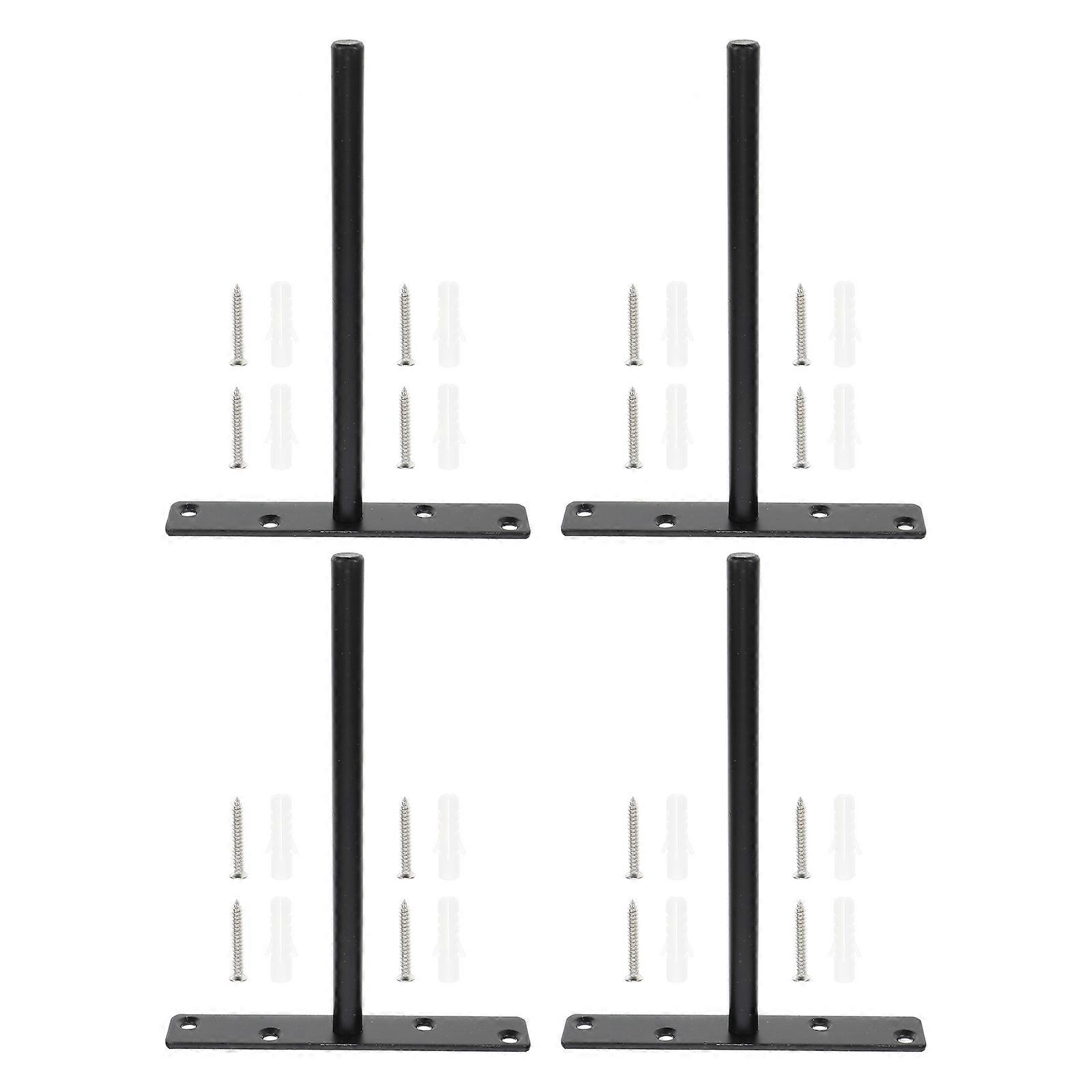 Wall Mounted T-Shape Shelf Brackets Iron Support for Home 4Sets