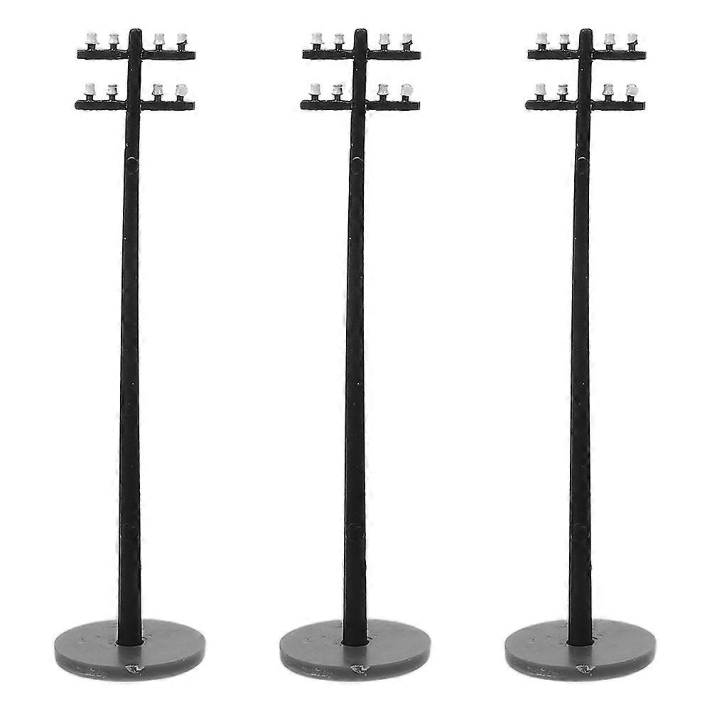 Telegraph Pole Models Miniature Train Layout Accessories For DIY Projects 1.20X0.20X7.20CM Model Enhancement 3Pcs