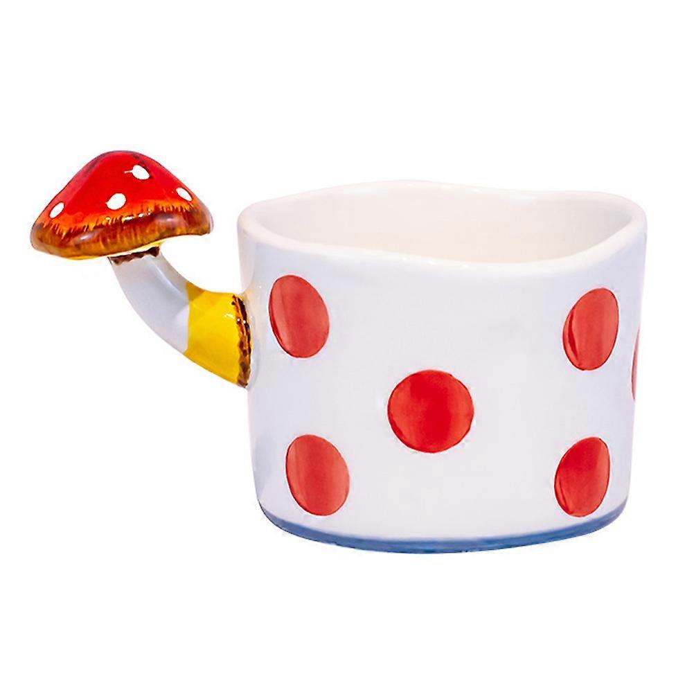 2Pcs Ceramic Cup With Mushroom Shape For Family Friends Office Home Use Beverage Storage