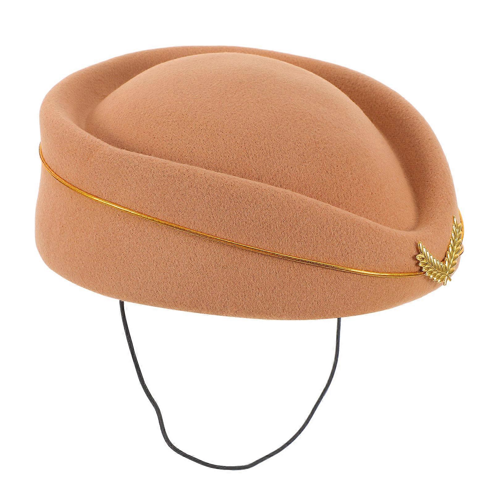 Felt Flight Attendant Hat for Women with Design 3Pcs Set