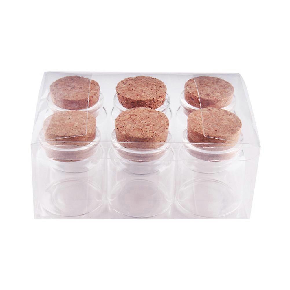 Mini Glass Jars Transparent Wishing Bottle Message Storage Gifting 6Pcs