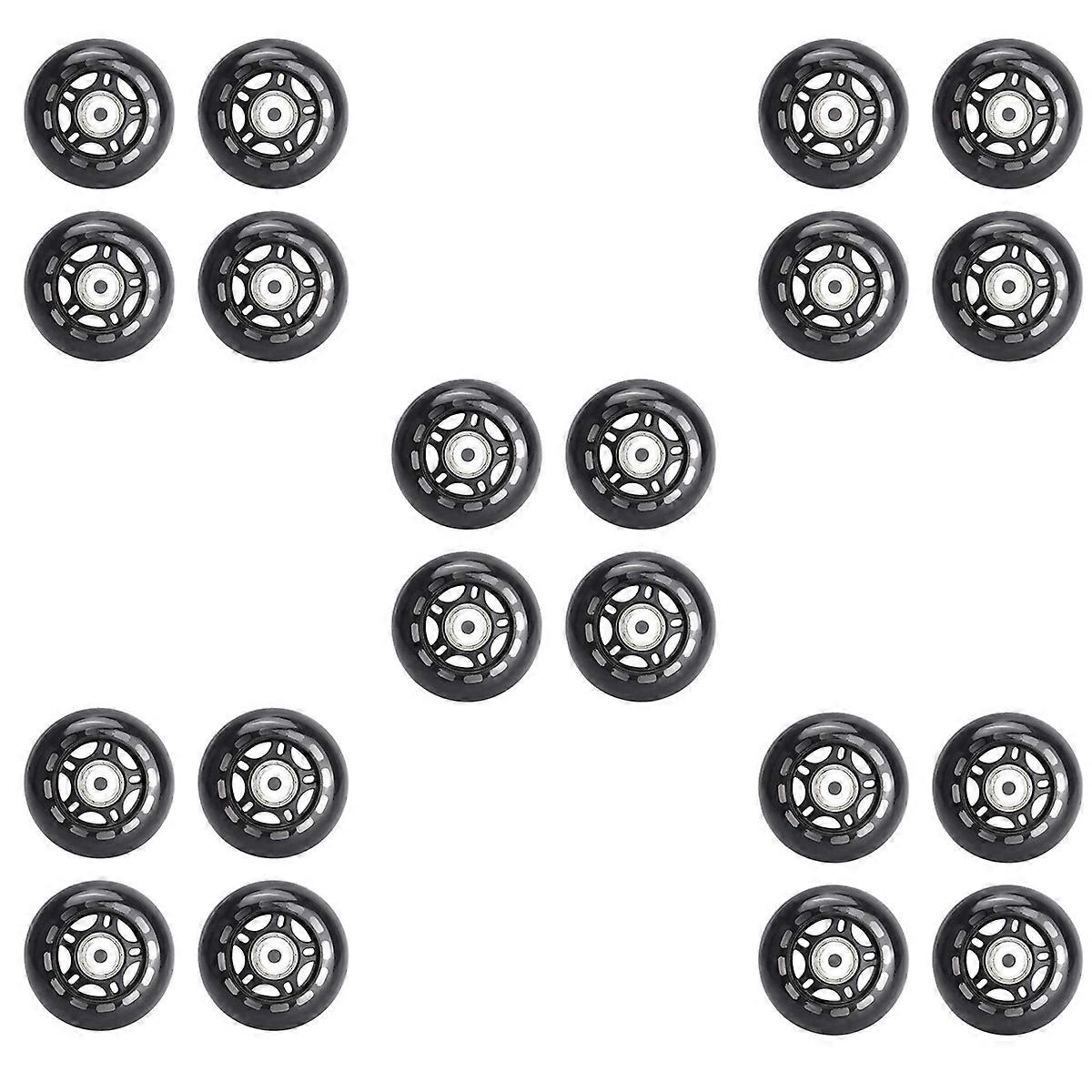 4 Pack Inline Skate Wheels Indoor/Outdoor with Bearings 70mm,Black