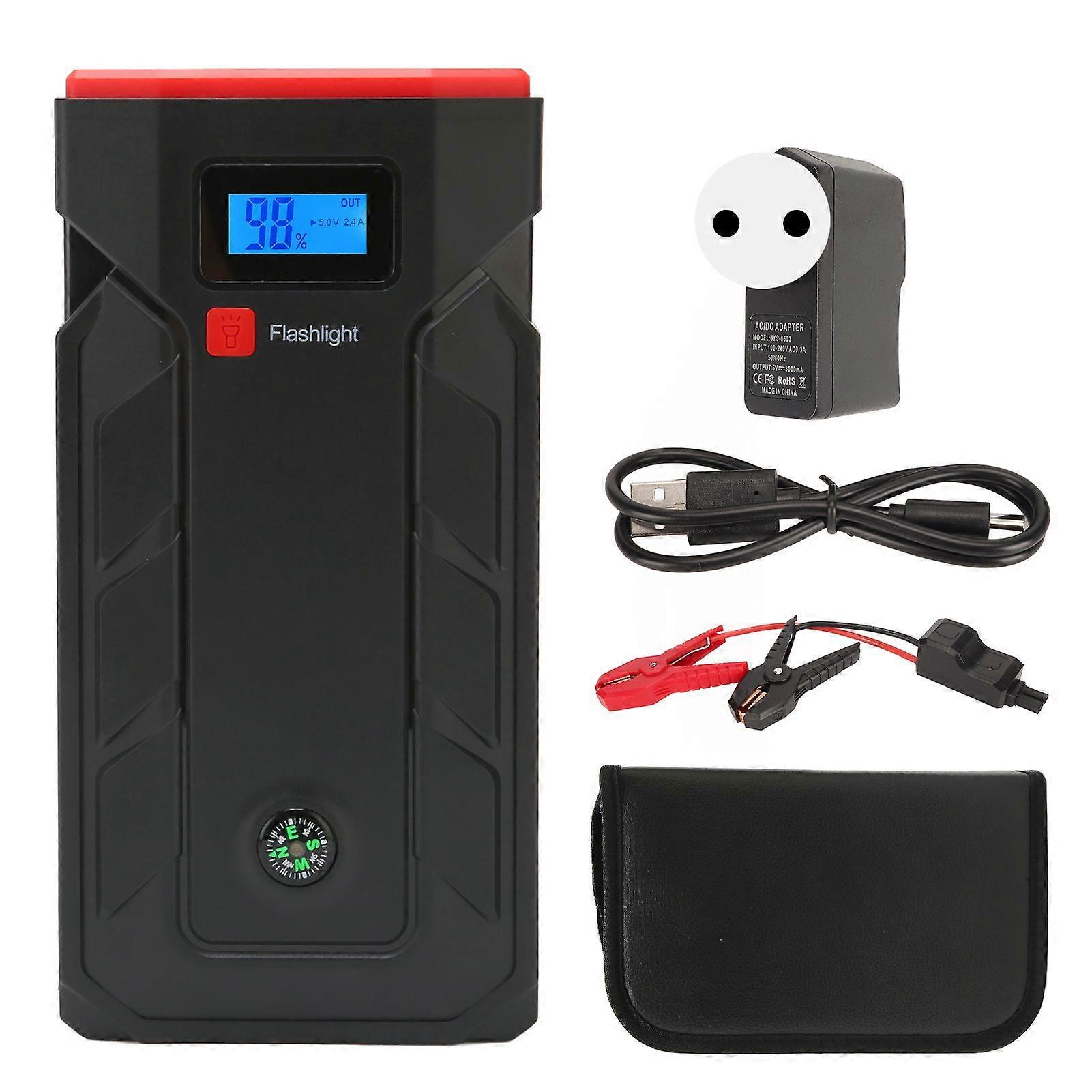Car Jump Starter 12V 2000A Peak 20000mAh Portable Car Starter with LCD Display for Up to 10L Gas and 6.0L Diesel Engines EU Plug