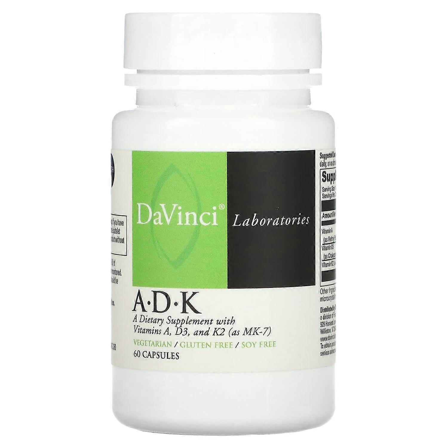 DaVinci Laboratories of Vermont, A-D-K, 60 Capsules