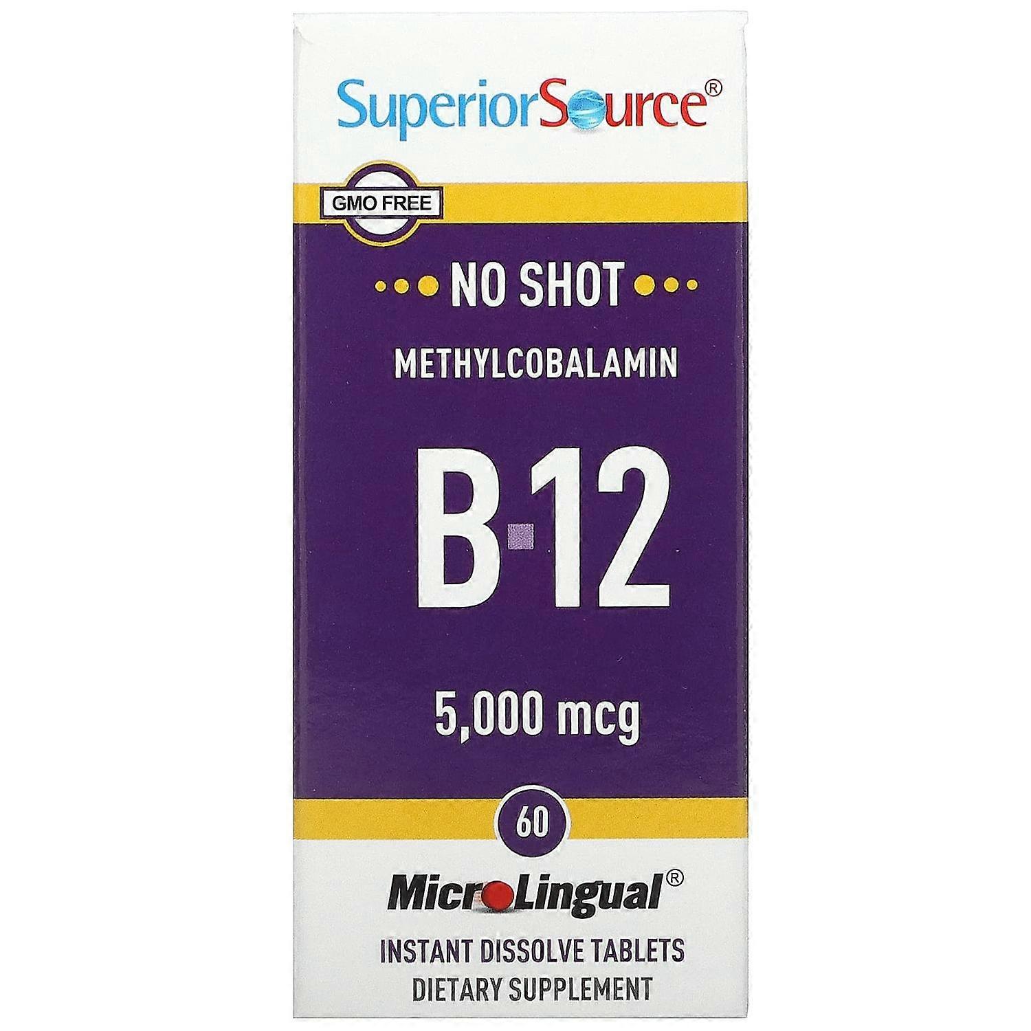 Superior Source, Methylcobalamin B-12, 5,000 mcg, 60 MicroLingual Instant Dissolve Tablets