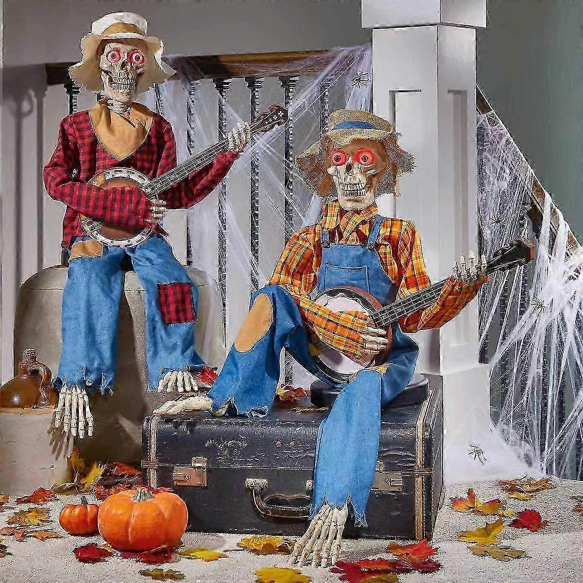 Funny Animated Dueling Banjo Skeletons, Halloween Musical Skeletons new 25-26