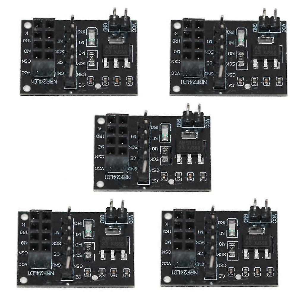 5Pcs NRF24L01 Wireless Adapter Module 3.3V New Socket Adapter Plate Board for 8Pin for NRF24L01 Wireless Module
