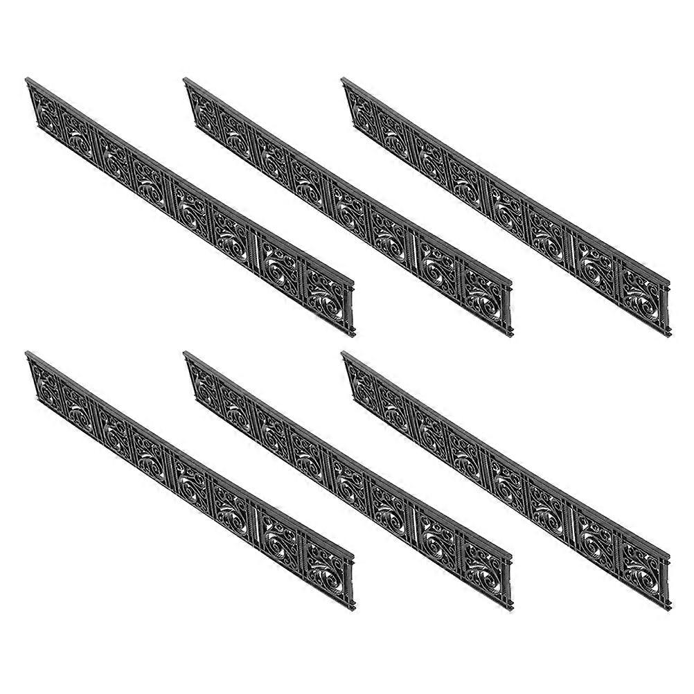 Miniature Fence Black ABS Material Decorative Use 18 Pieces Garden Accessory