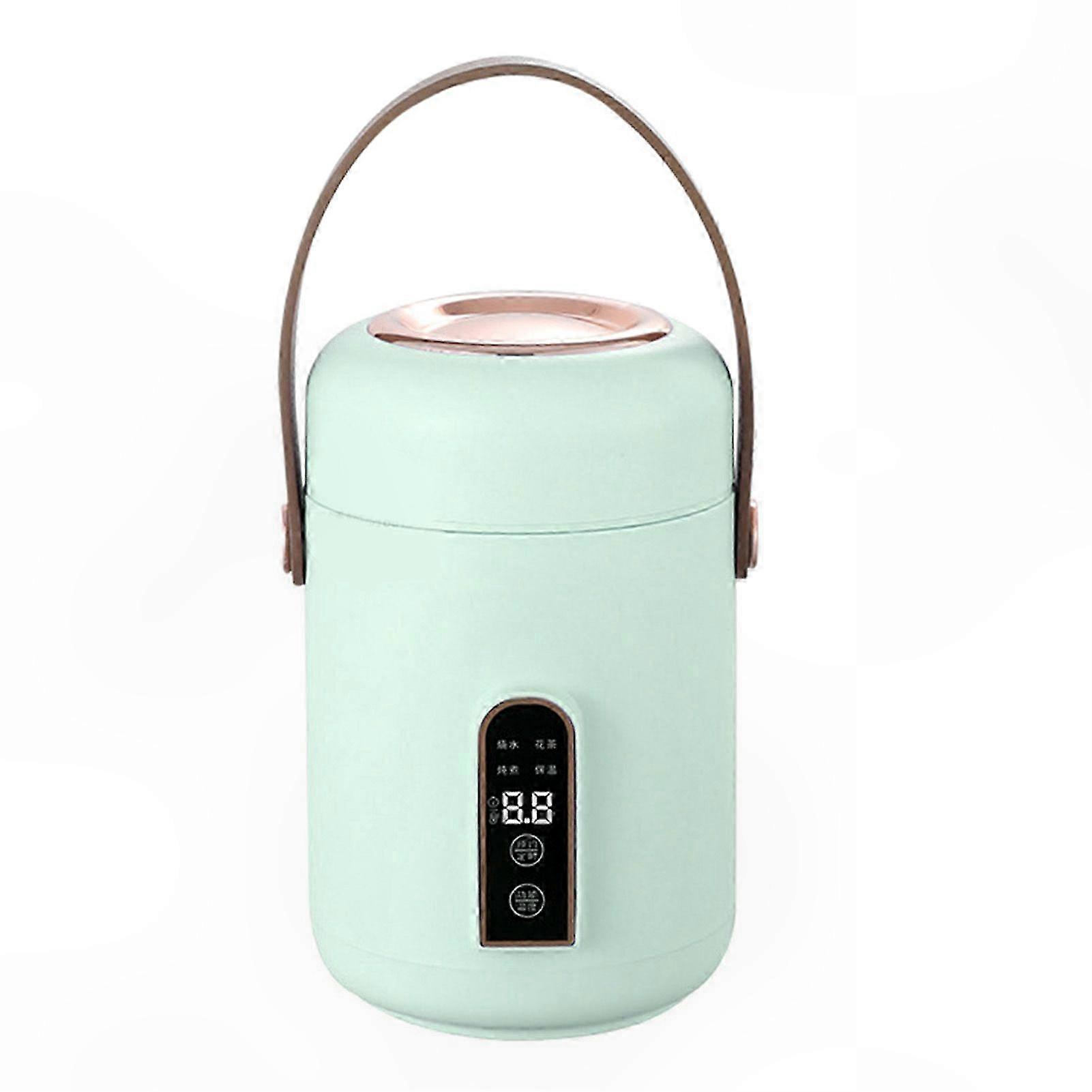 Green Mini Rice Cooker: Efficient Heating, Insulated, Portable Multifunction for Soup, Porridge, Stewpot - Home, Office, Dorm Use