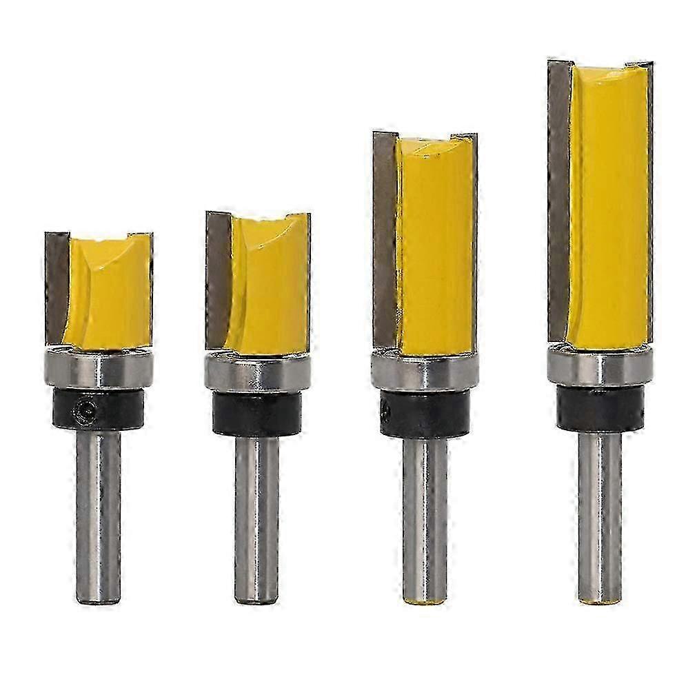 Finish Pattern Pattern Router Bit Set 8mm Shank Flush Trim Bit Wood Cutter, 4 Pack