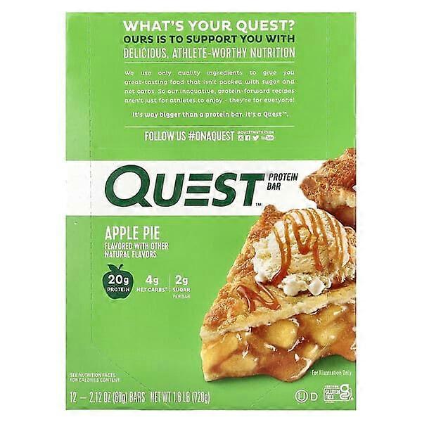 Quest Nutrition, Protein Bar, Apple Pie, 12 Bars, 2.12 oz (60 g) Each