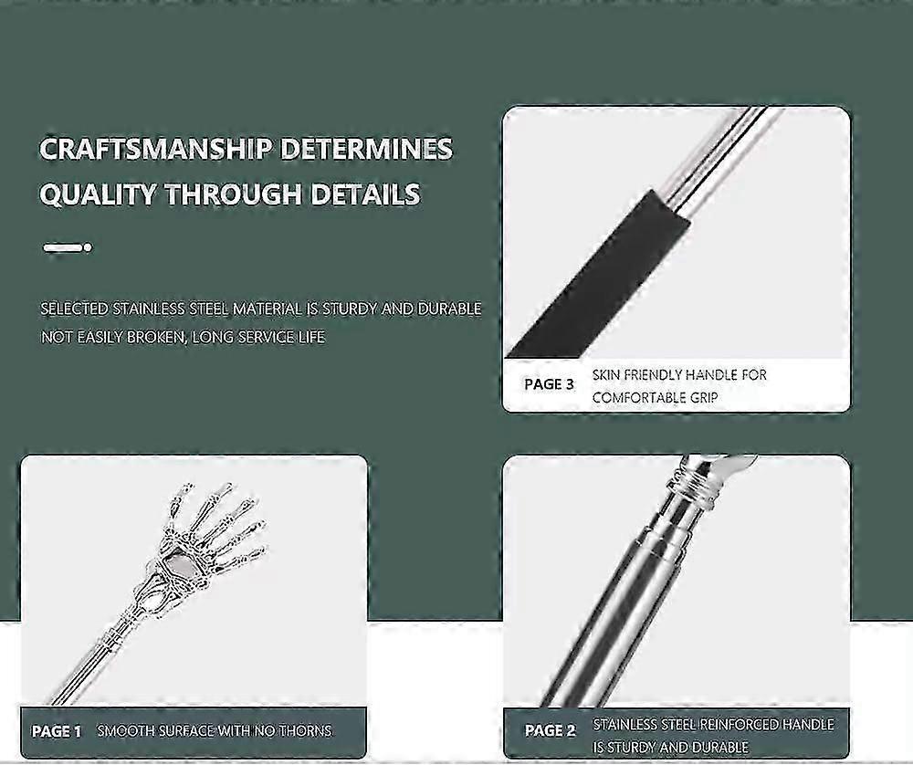 Back Scratcher, Telescopic Back Scratcher, Portable Extendable Back Scratcher, Extendable Back Scratcher, Stainless Steel Telescopic Back Scratcher,