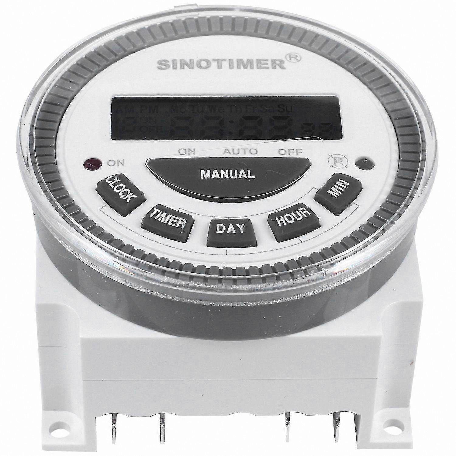 7-Day Programmable Digital Timer Switch, 230V AC Weekly Lighting Control with 220V Output for Home Automation Scheduling