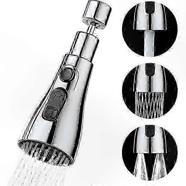 360-Degree Rotatable Kitchen Faucet Nozzle in Silver Gray