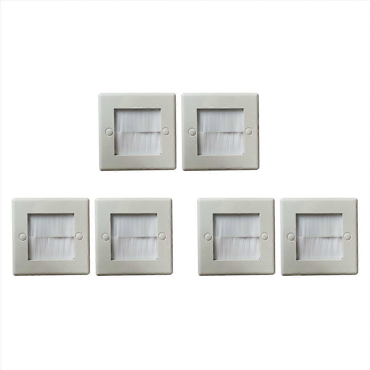 2Pcs Flush Brush Wall Plate White
